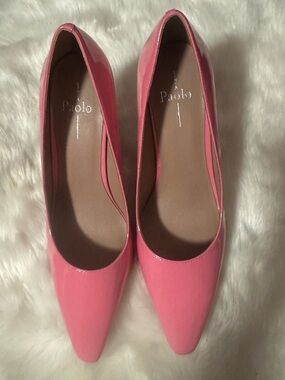 Paolo Polina Pink Patent Pointed Toe Pumps Sz 11